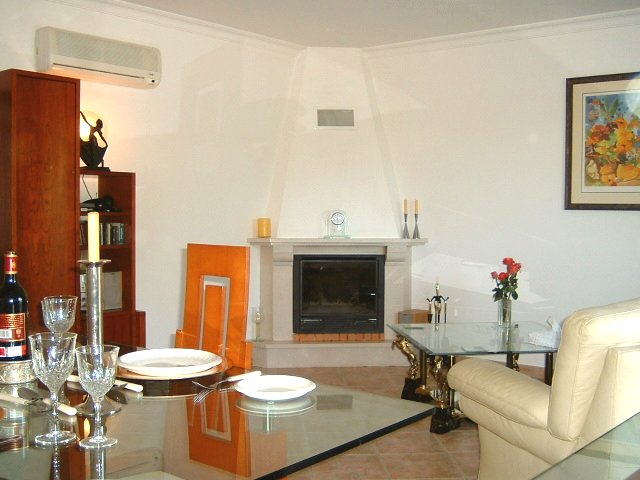 Living room with fire place
