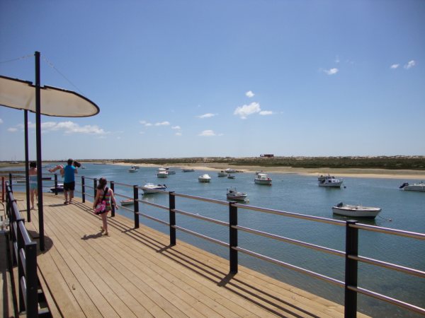 The boardwalk in Cabanas de Tavira, from where to take the ferry to the beautiful beach